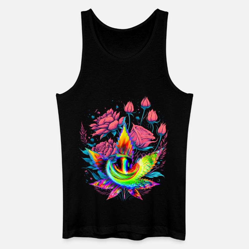 Psychedelisches Cannabisblatt mit Drachenauge - Männer Bio Tank Top - Schwarz