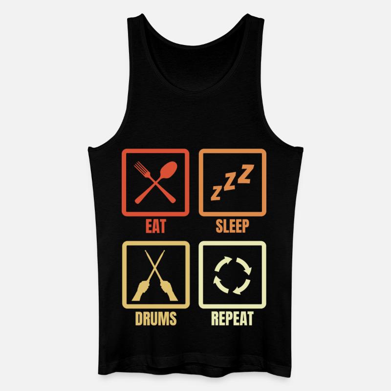 Essen Schlafen Schlagzeug Wiederholen - Männer Bio Tank Top - Schwarz