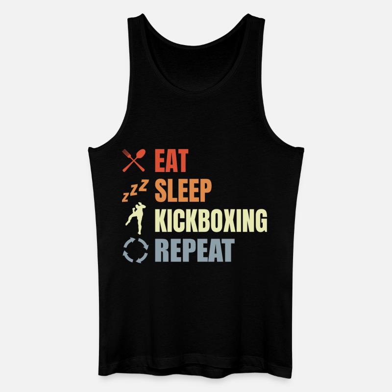 Eat Sleep Kickbox Repeat - Männer Bio Tank Top - Schwarz