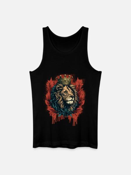 Lion King with Crown - Men’s Organic Tank Top - black
