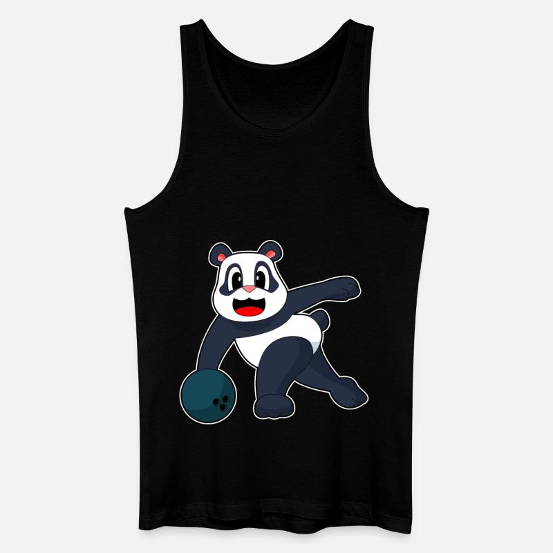Panda Bowling Bowlingkugel - Männer Bio Tank Top - Schwarz