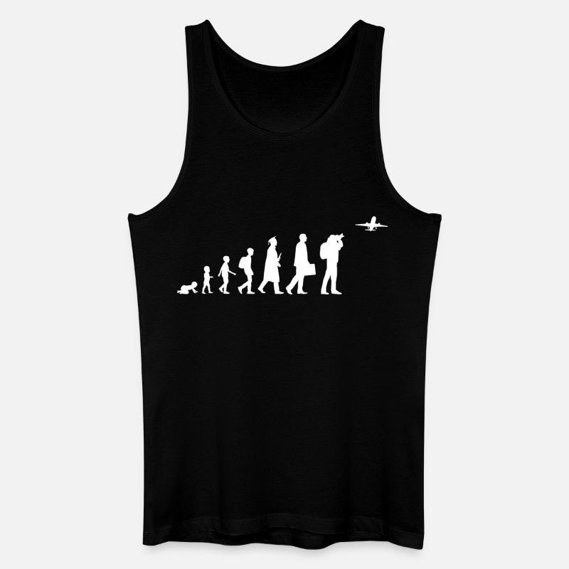 Passionné d’avion Evolution - Débardeur bio Homme - noir