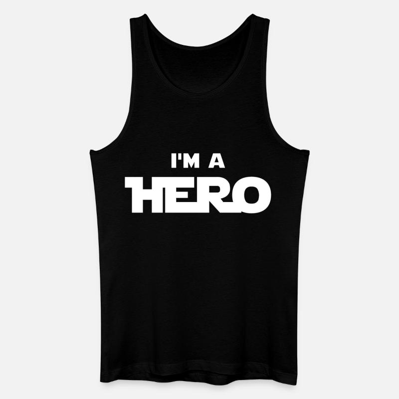 Ich bin ein Held (weiß) - Männer Bio Tank Top - Schwarz