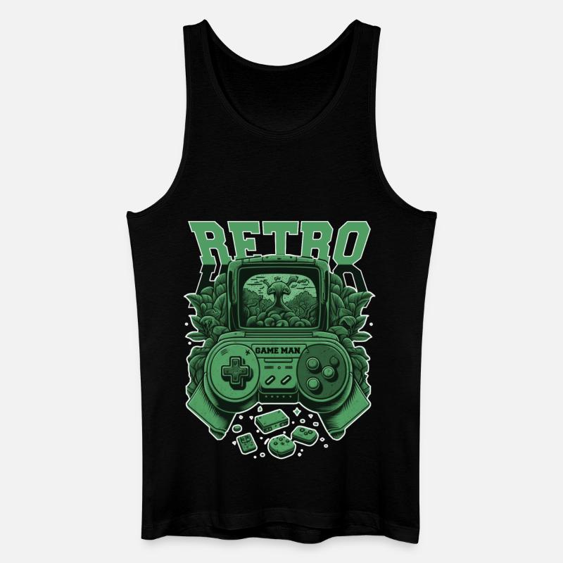 Retro Konsole - Männer Bio Tank Top - Schwarz