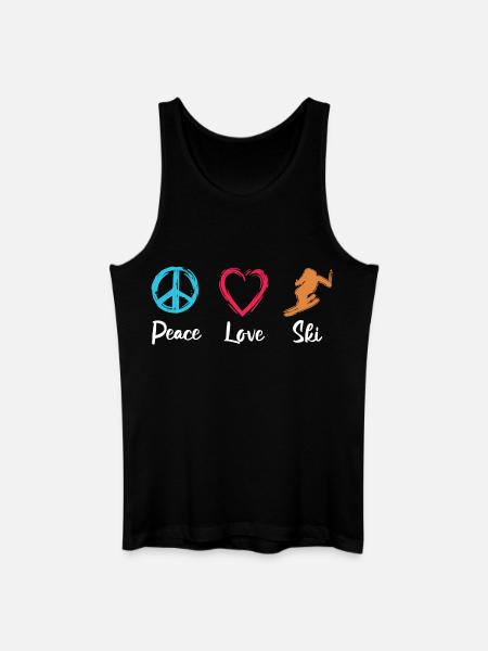 Peace Love Skiing - Men’s Organic Tank Top - black