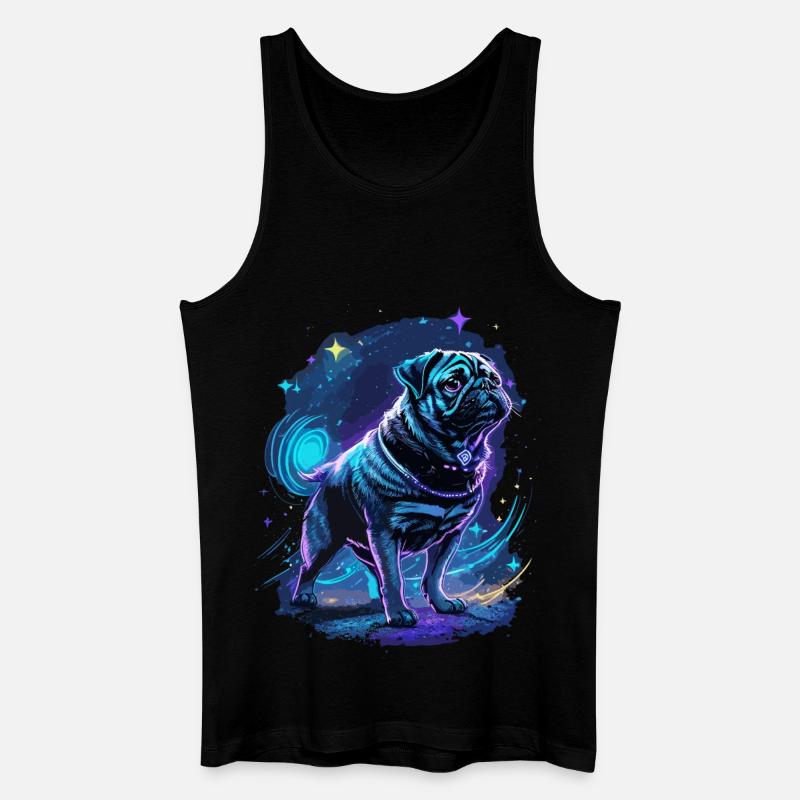 Mops Mitternachtszauber - Männer Bio Tank Top - Schwarz