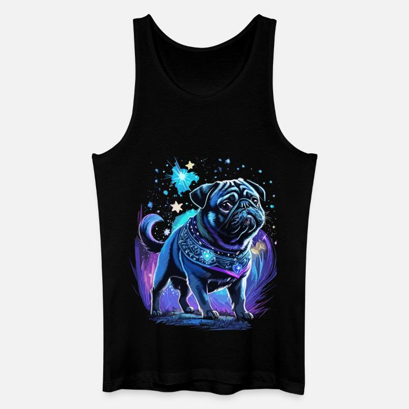 Mitternachtszauber Mops Hund - Männer Bio Tank Top - Schwarz