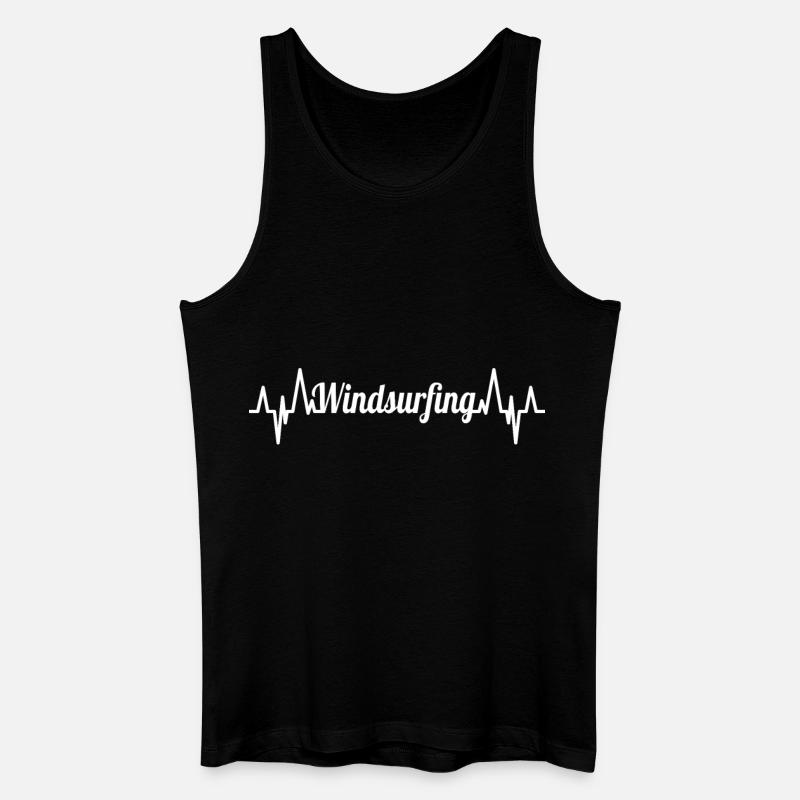 Winsurfen Herzschlag - Männer Bio Tank Top - Schwarz