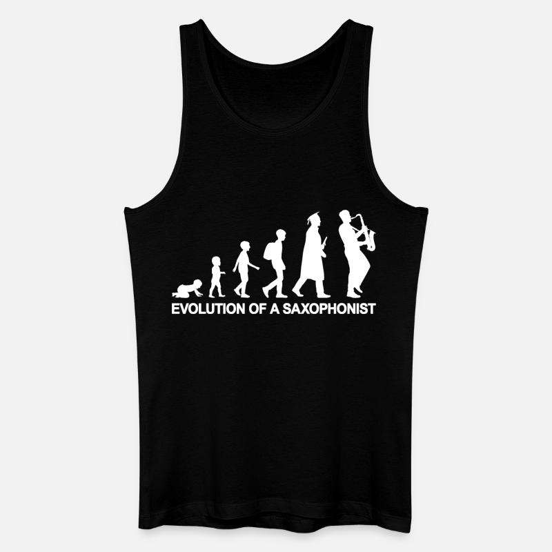 Evolution of A Saxophonist - Männer Bio Tank Top - Schwarz