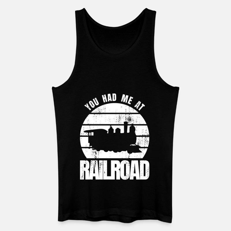 Du hattest mich bei Eisenbahn - Männer Bio Tank Top - Schwarz