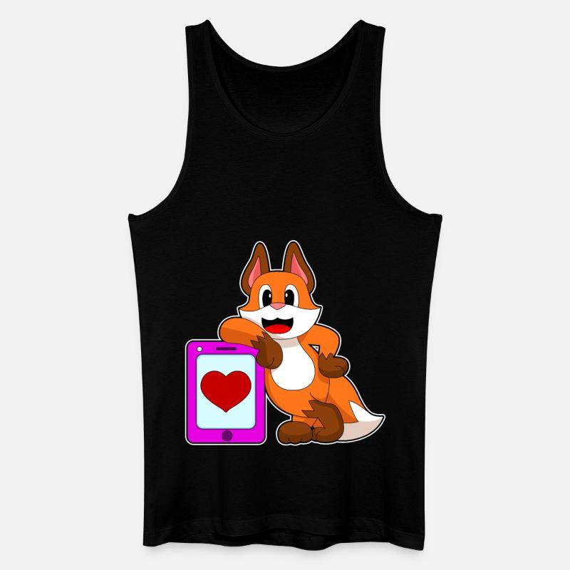 Fuchs Herz - Männer Bio Tank Top - Schwarz