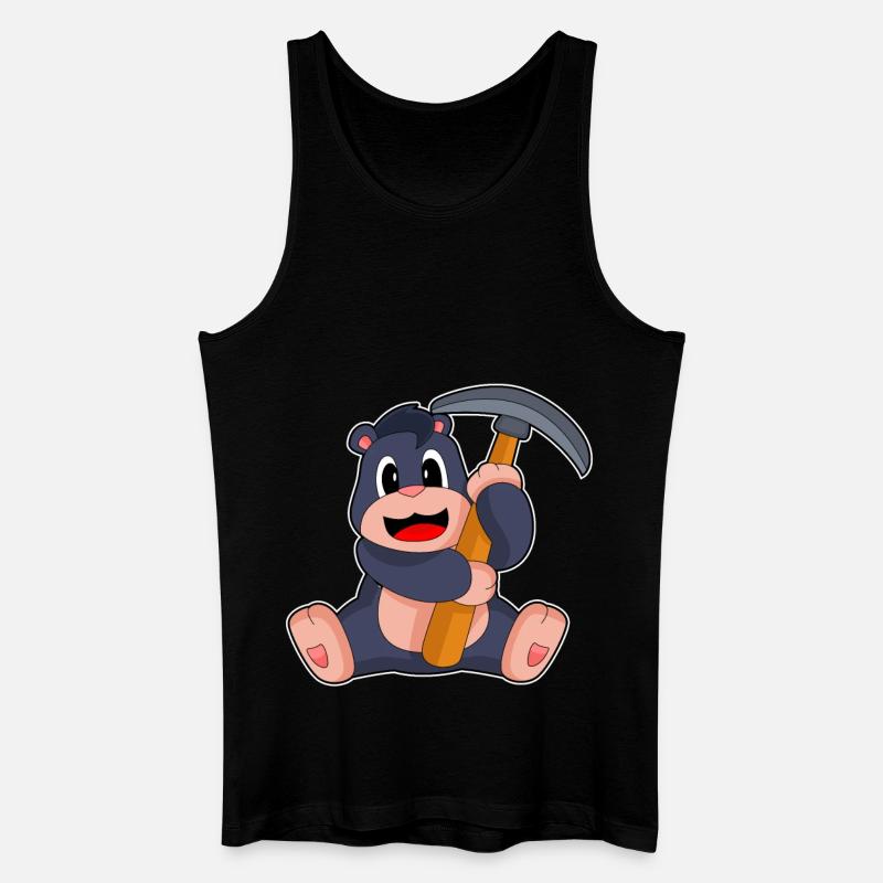 Mole Miner Pickaxe Mining - Men’s Organic Tank Top - black