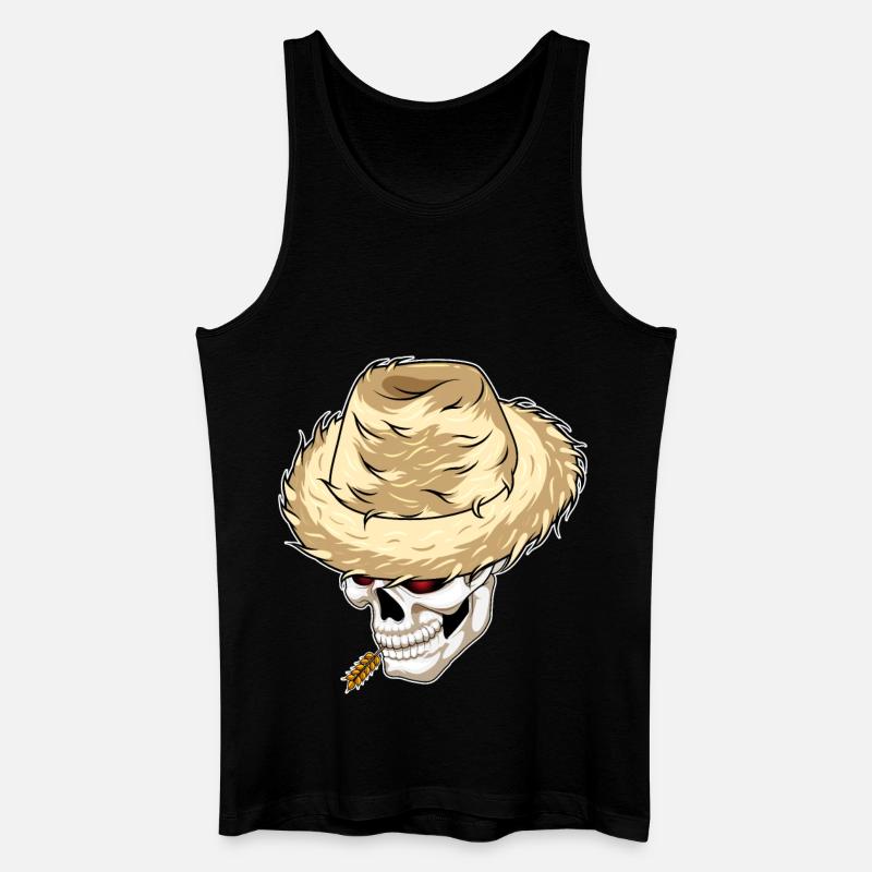 Skull Farmer Blé - Débardeur bio Homme - noir