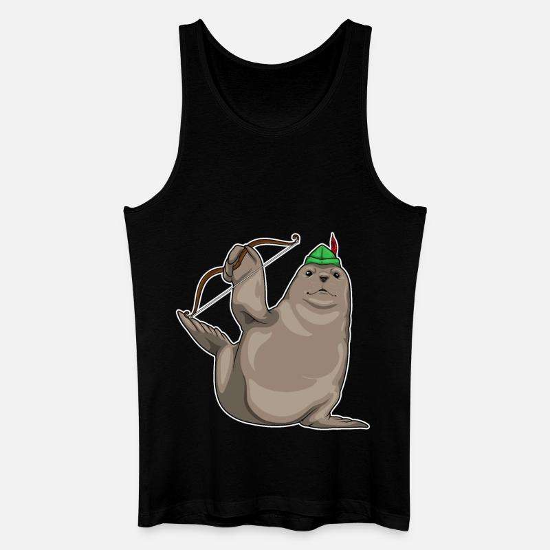 Seehund Bogenschütze Bogen - Männer Bio Tank Top - Schwarz