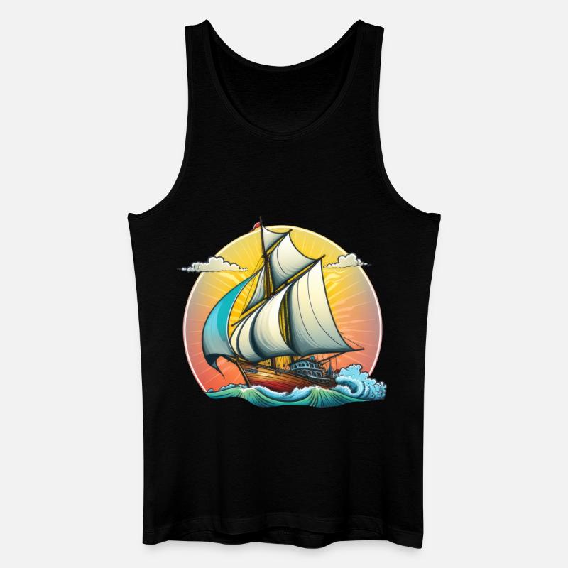 Segelboot - Männer Bio Tank Top - Schwarz