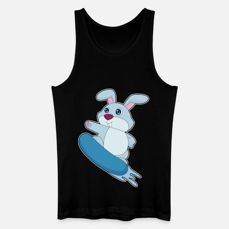 Hase Snowboarder Snowboard - Männer Bio Tank Top - Schwarz