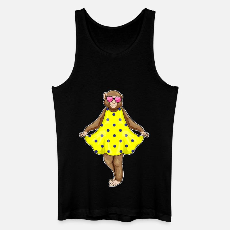 Affe Polka Dots Kleid - Männer Bio Tank Top - Schwarz