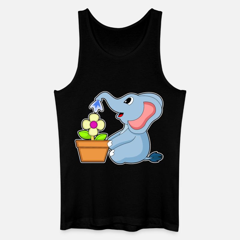 Elefant Blume - Männer Bio Tank Top - Schwarz