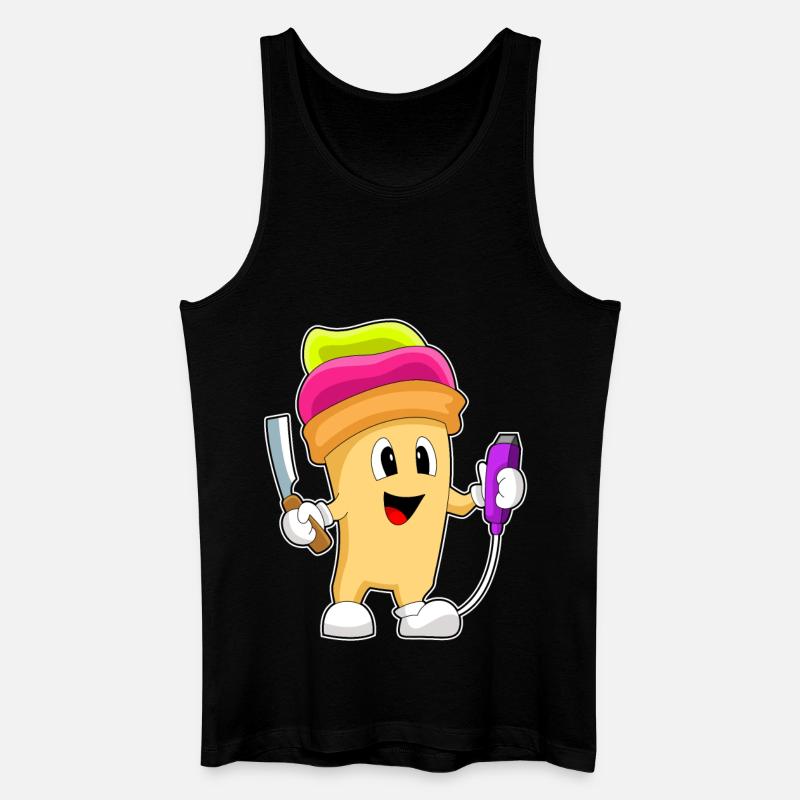 Eisbecher Friseur Rasierer - Männer Bio Tank Top - Schwarz