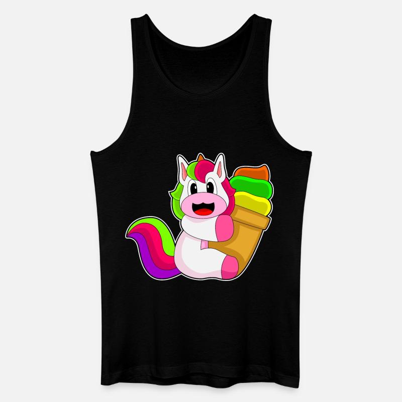 Einhorn Waffeleis - Männer Bio Tank Top - Schwarz