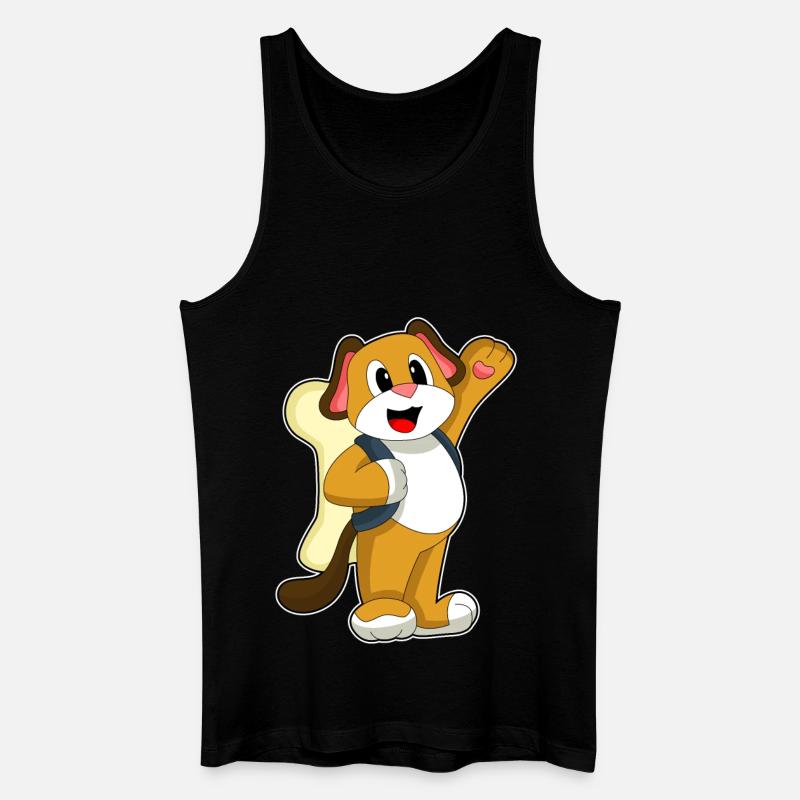 Hund Knochen Rucksack - Männer Bio Tank Top - Schwarz