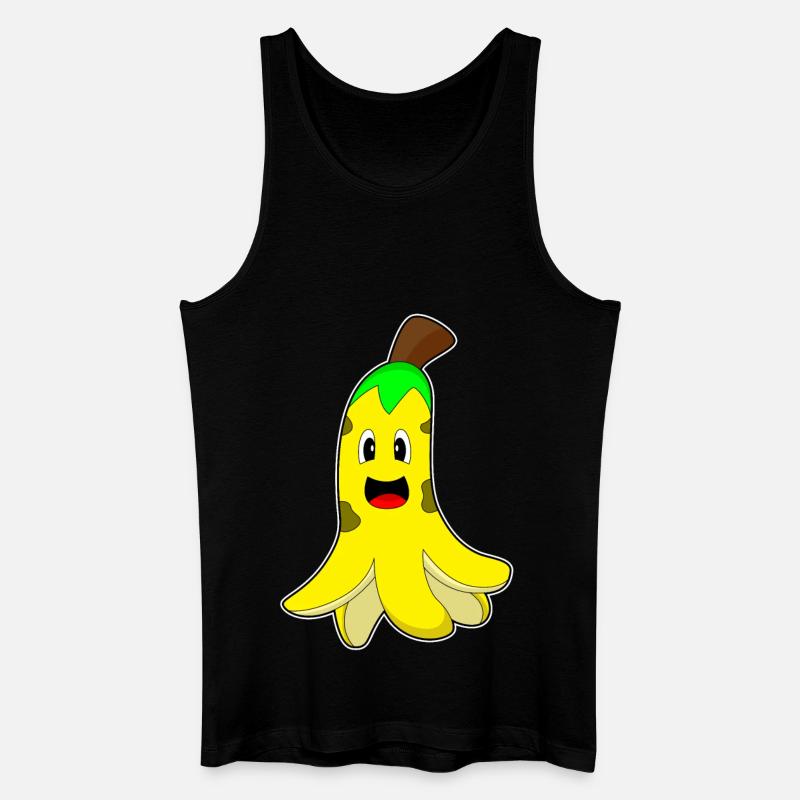 Krake Banane - Männer Bio Tank Top - Schwarz