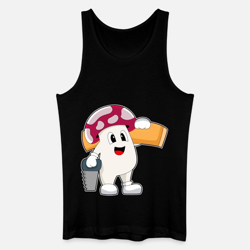 Pilz Handwerker Säge - Männer Bio Tank Top - Schwarz