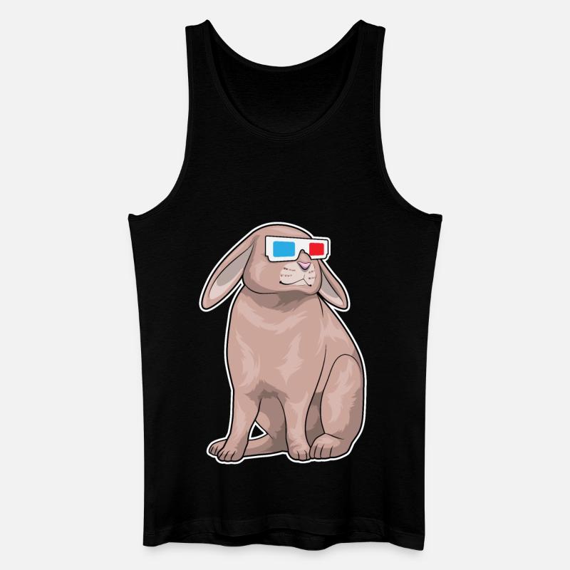 Hase Brille - Männer Bio Tank Top - Schwarz
