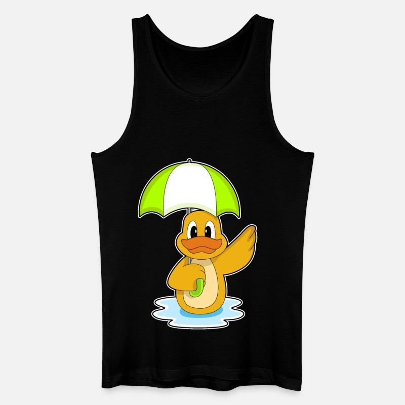 Ente Regenschirm - Männer Bio Tank Top - Schwarz