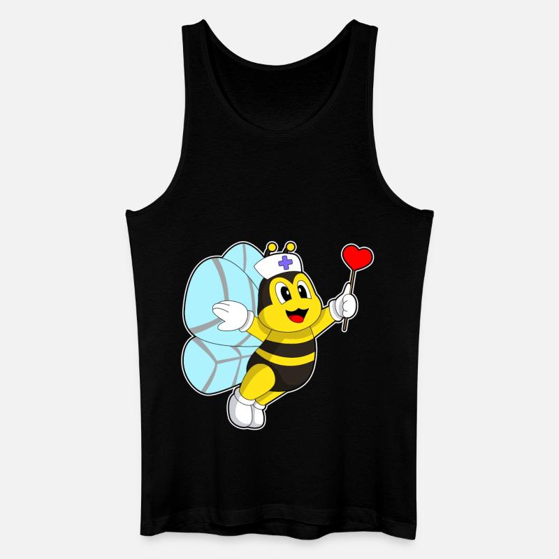 Biene Krankenschwester Herz - Männer Bio Tank Top - Schwarz