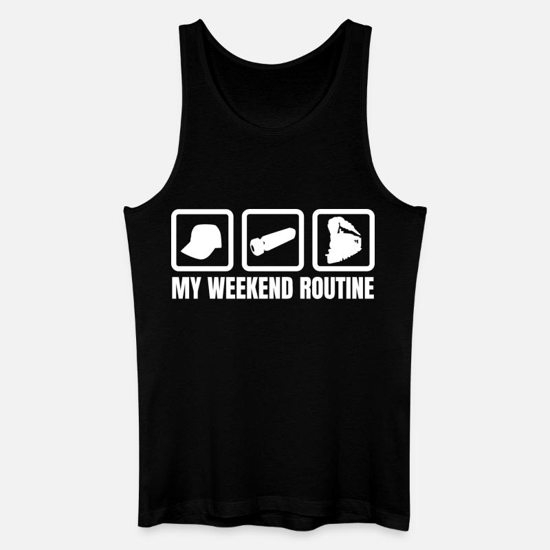 Meine Wochenendroutine - Männer Bio Tank Top - Schwarz