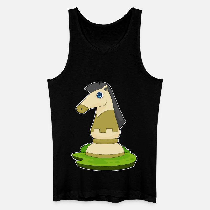 Schachfigur Springer Schach - Männer Bio Tank Top - Schwarz