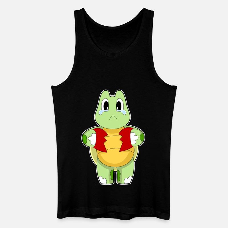 Schildkröte Herz zerbrochen - Männer Bio Tank Top - Schwarz