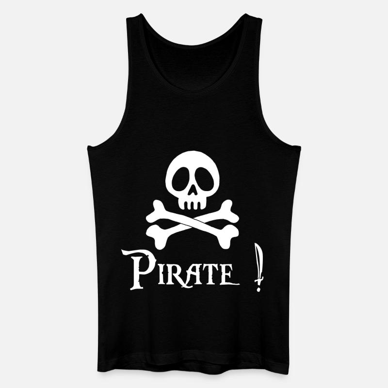 Pirat! (weiß) - Männer Bio Tank Top - Schwarz