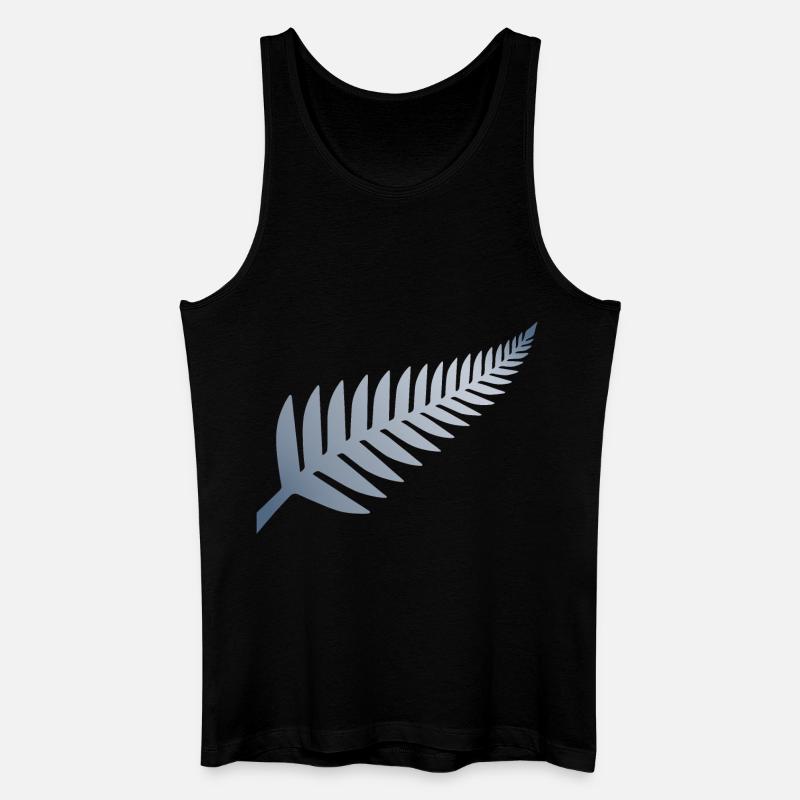 Neuseeländischer Silberfarn - Männer Bio Tank Top - Schwarz