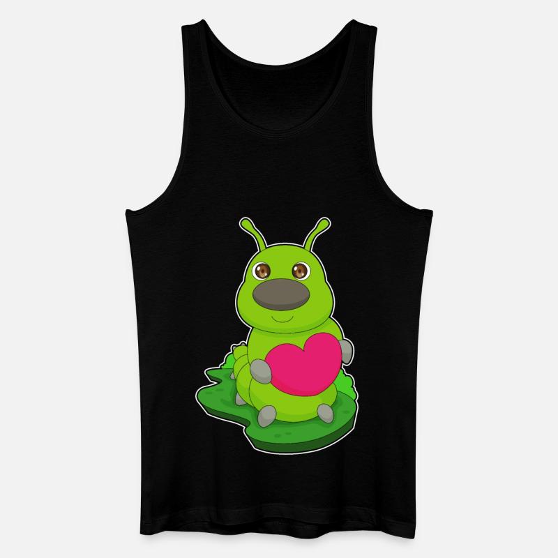 Raupe Herz - Männer Bio Tank Top - Schwarz