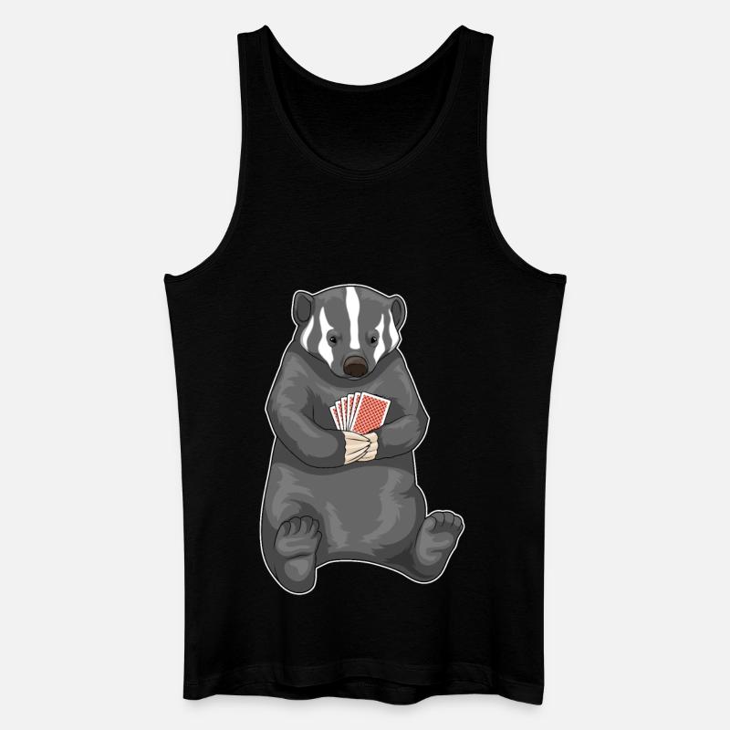 Dachs Poker Pokerkarten - Männer Bio Tank Top - Schwarz