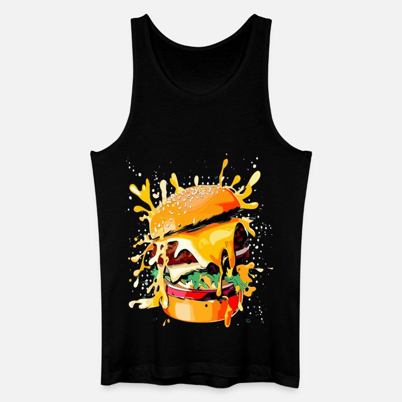 Cheeseburger Burger Liebhaber - Männer Bio Tank Top - Schwarz