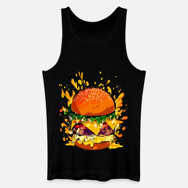Extravaganter Cheeseburger mit Käse Splatter - Männer Bio Tank Top - Schwarz