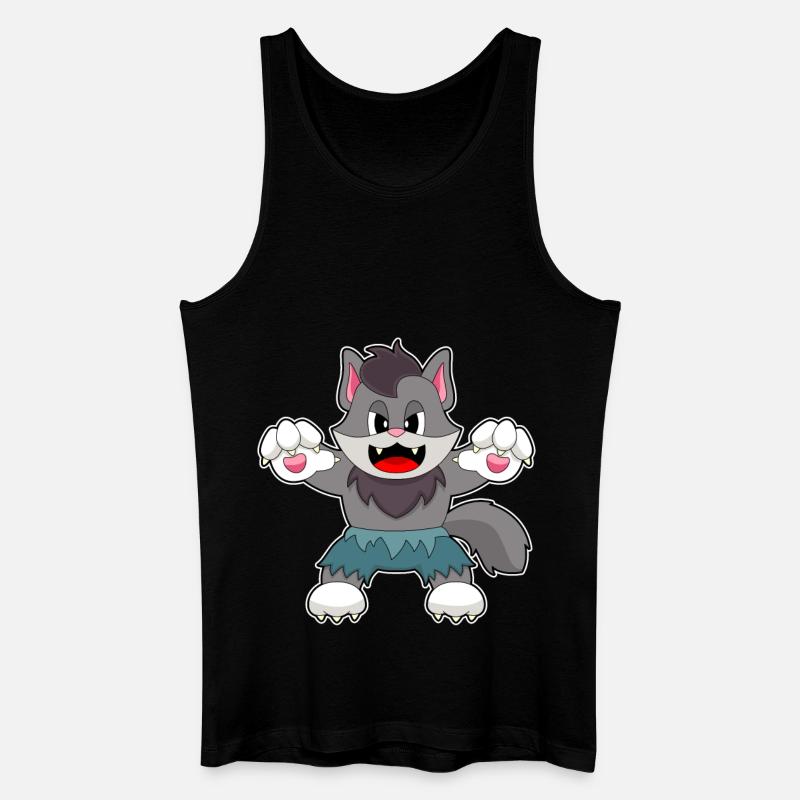 Katze Halloween - Männer Bio Tank Top - Schwarz