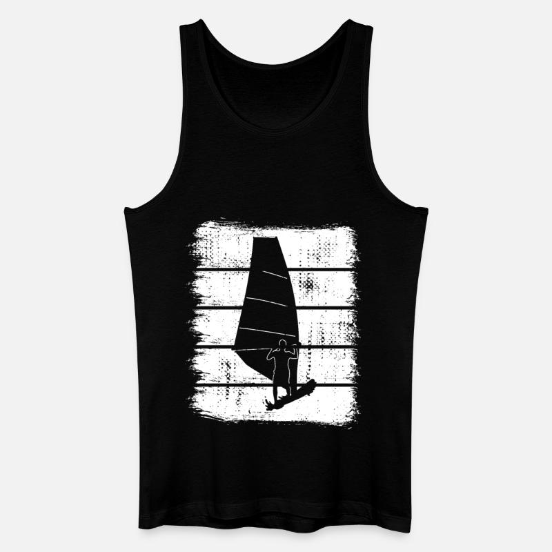 Windsurfen Skizze - Männer Bio Tank Top - Schwarz