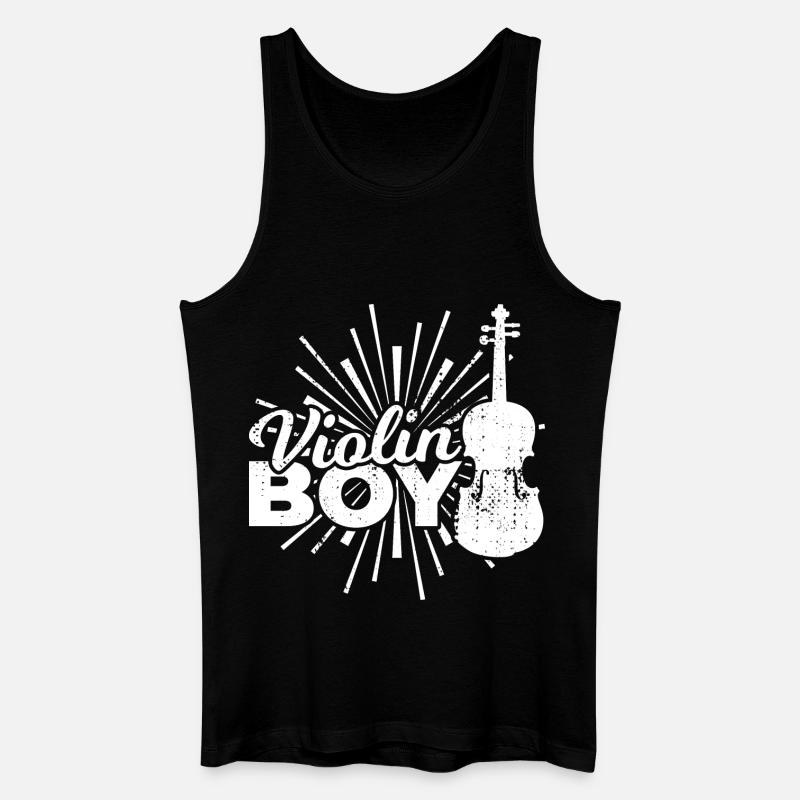 Junge der Geige spielt - Männer Bio Tank Top - Schwarz