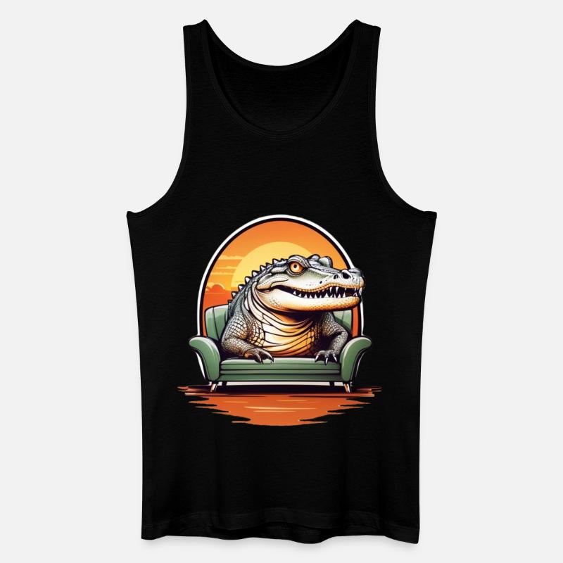 Alligator auf Sofa - Männer Bio Tank Top - Schwarz