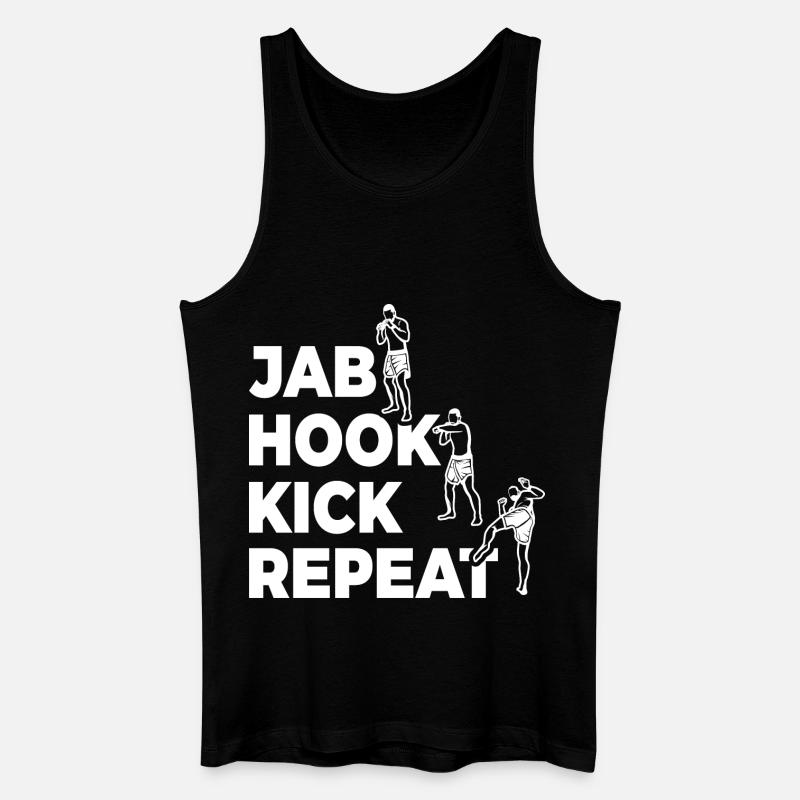 Jab Hook Kick Wiederholen - Männer Bio Tank Top - Schwarz