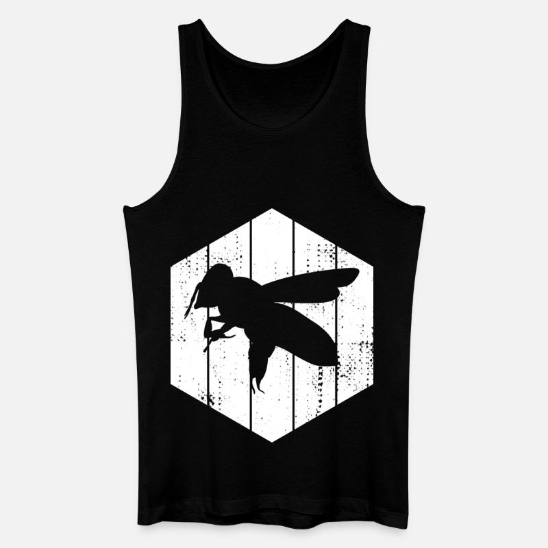 Biene Zeichnung - Männer Bio Tank Top - Schwarz