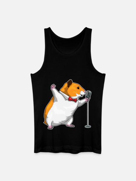 Hamster Singer Microphone Singing - Men’s Organic Tank Top - black