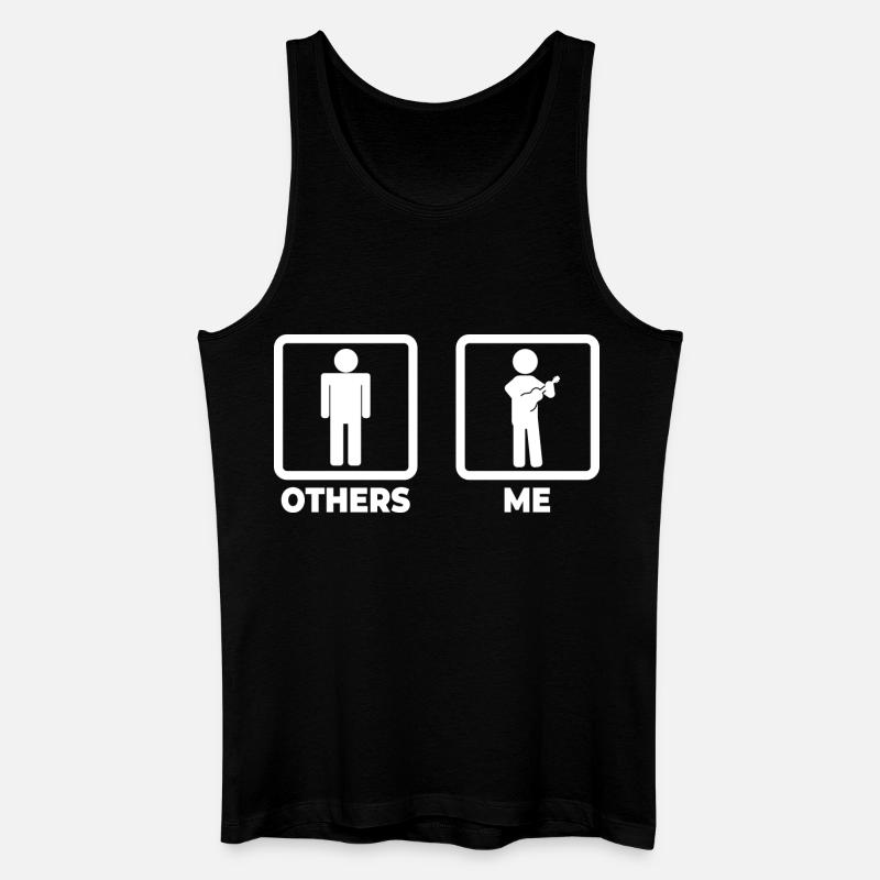 Ukulele Strichmännchen - Männer Bio Tank Top - Schwarz