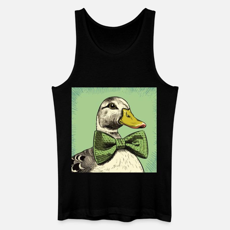 Duck with Bowtie - Männer Bio Tank Top - Schwarz