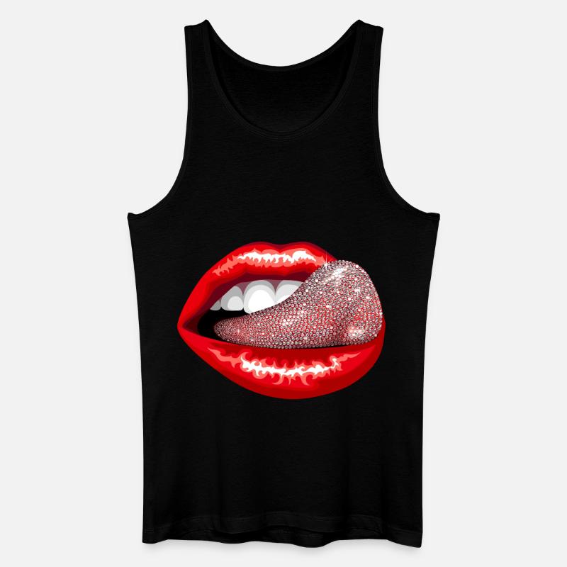 Glitzerzunge - Männer Bio Tank Top - Schwarz