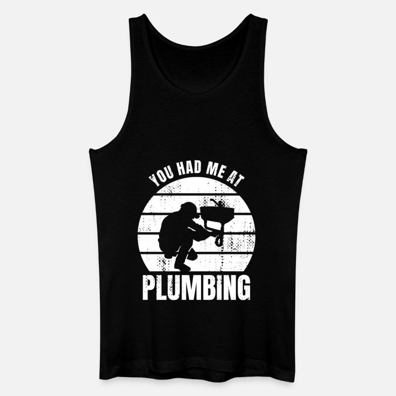 Du hattest mich bei Klempner - Männer Bio Tank Top - Schwarz